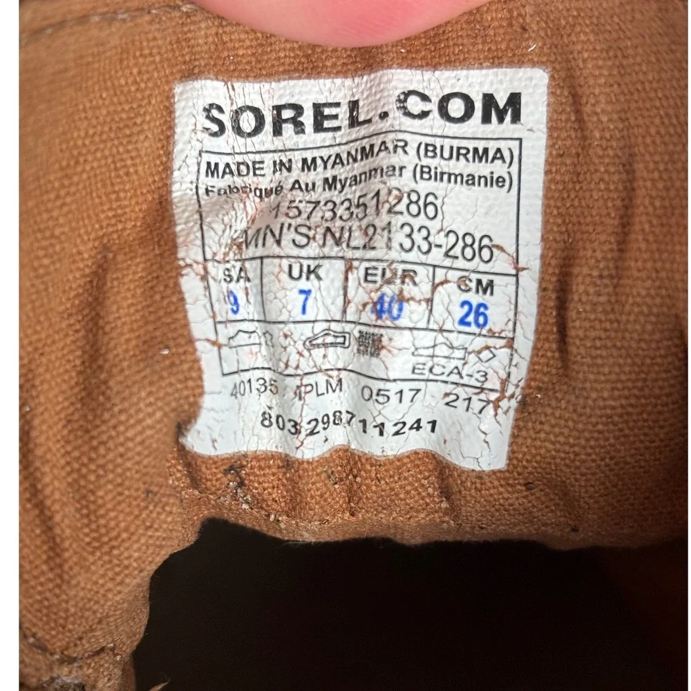 Sorel Womens Out N About Leather Duck Boots Size 9 Waterproof Tan Black Rainboot